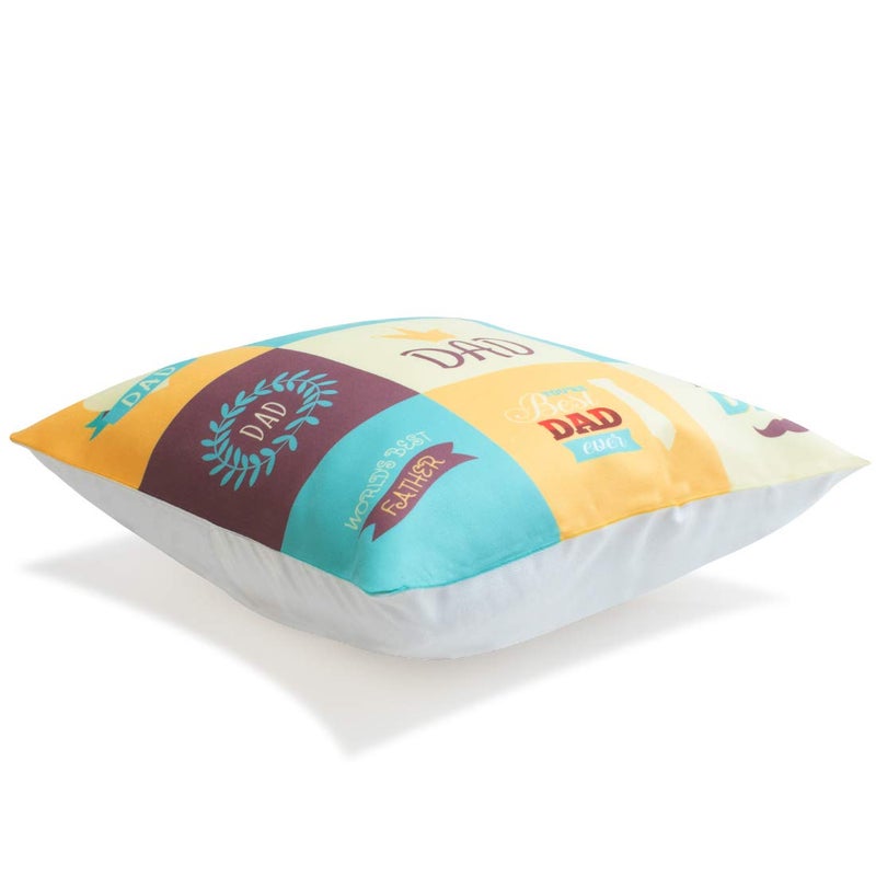 Kaameri Bazaar Kaameri Bazaar Satin Dad Superhero Printed Cushion Cover with Filler Coffee Mug and Keychain Multicolor 12x 12 - Image 2