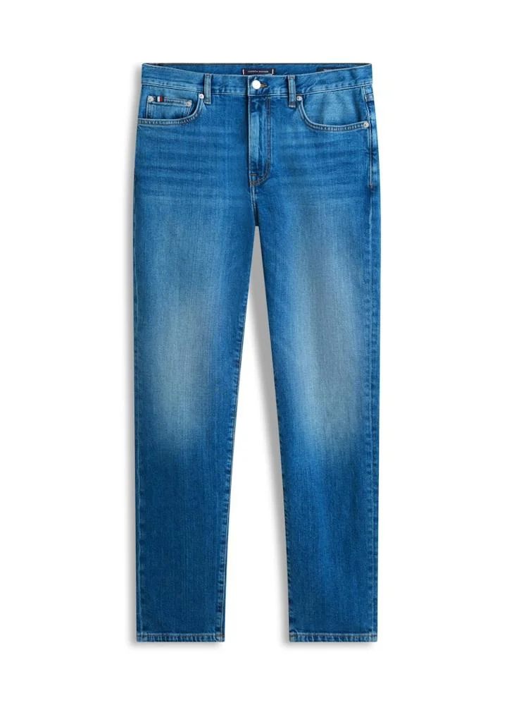 Tommy Hilfiger Cobalt Blue Denton Whiskered Slim Straight Leg Jeans for Men | Best Price UAE