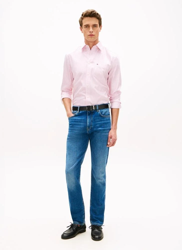 Tommy Hilfiger Cobalt Blue Denton Whiskered Slim Straight Leg Jeans for Men | Best Price UAE