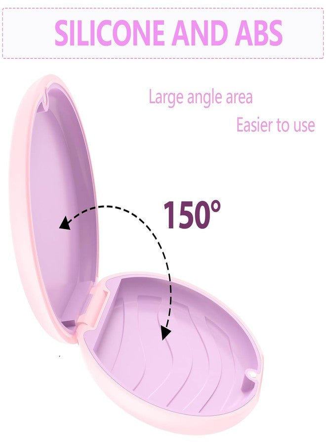 TYSORETY Retainer Case, Slim Aligner Cases for Invisalign, Mouthguard Case with Removal Tools& Aligners Chewies& Brush, Removable Inner Tray Silicone for Easy Cleaning (Pink - Image 2