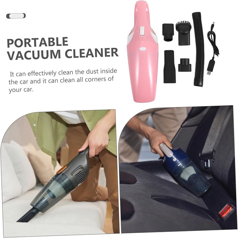 Pink Mini Handheld Vacuum Cleaner Portable Dry Wet Car Home Cleaner - Image 4