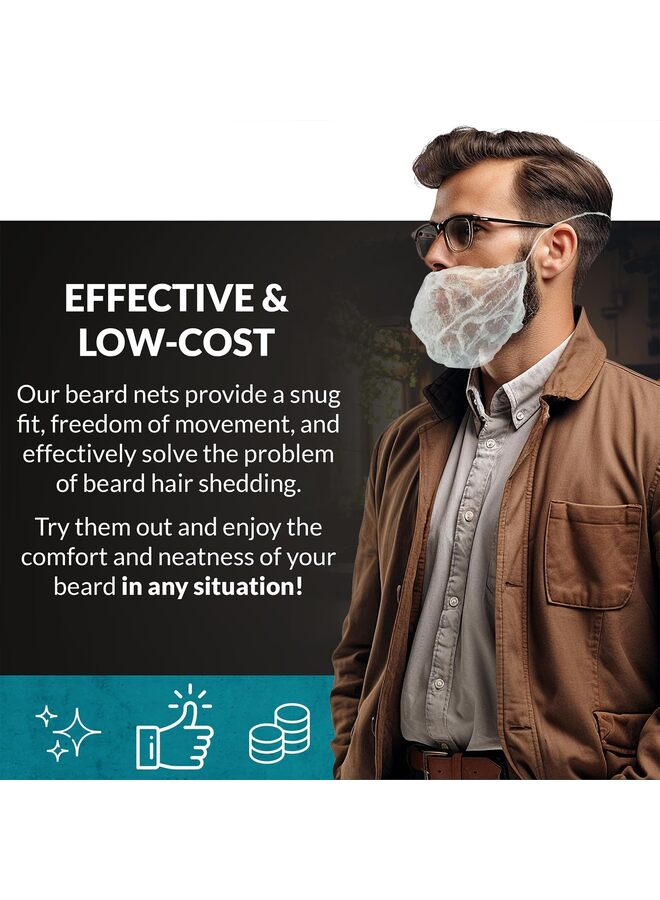 Generic 100Pcs Disposable Beard Nets for Food Service, Breathable Nylon, 16" Protective Beard Covers for Restaurant Staff - Image 5