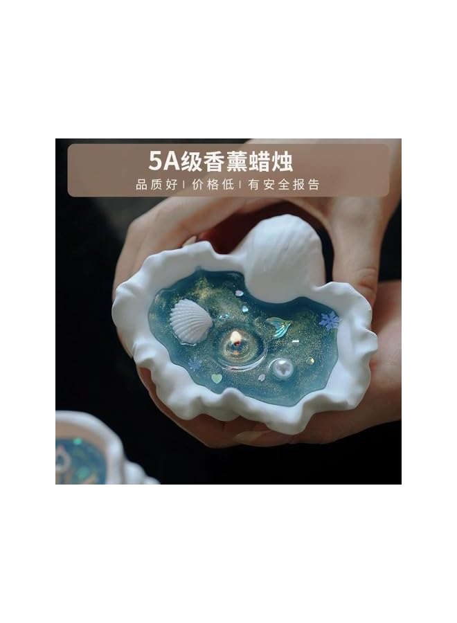 Green Tiger Conch scented candle, pearl shell shape, home decoration mold, scented candle, birthday, Valentine's Day gift, decorative aesthetics, bedroom, bathroom fragrance (Shell) - Image 4