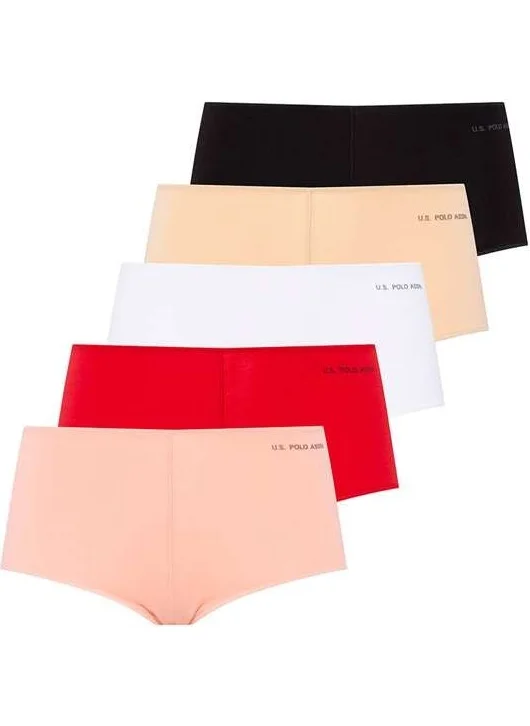 يو اس بولو اسن BASE. Polo Assn. Women's Multi-Colored 5-Piece Bristle Elastic Shorts 67004