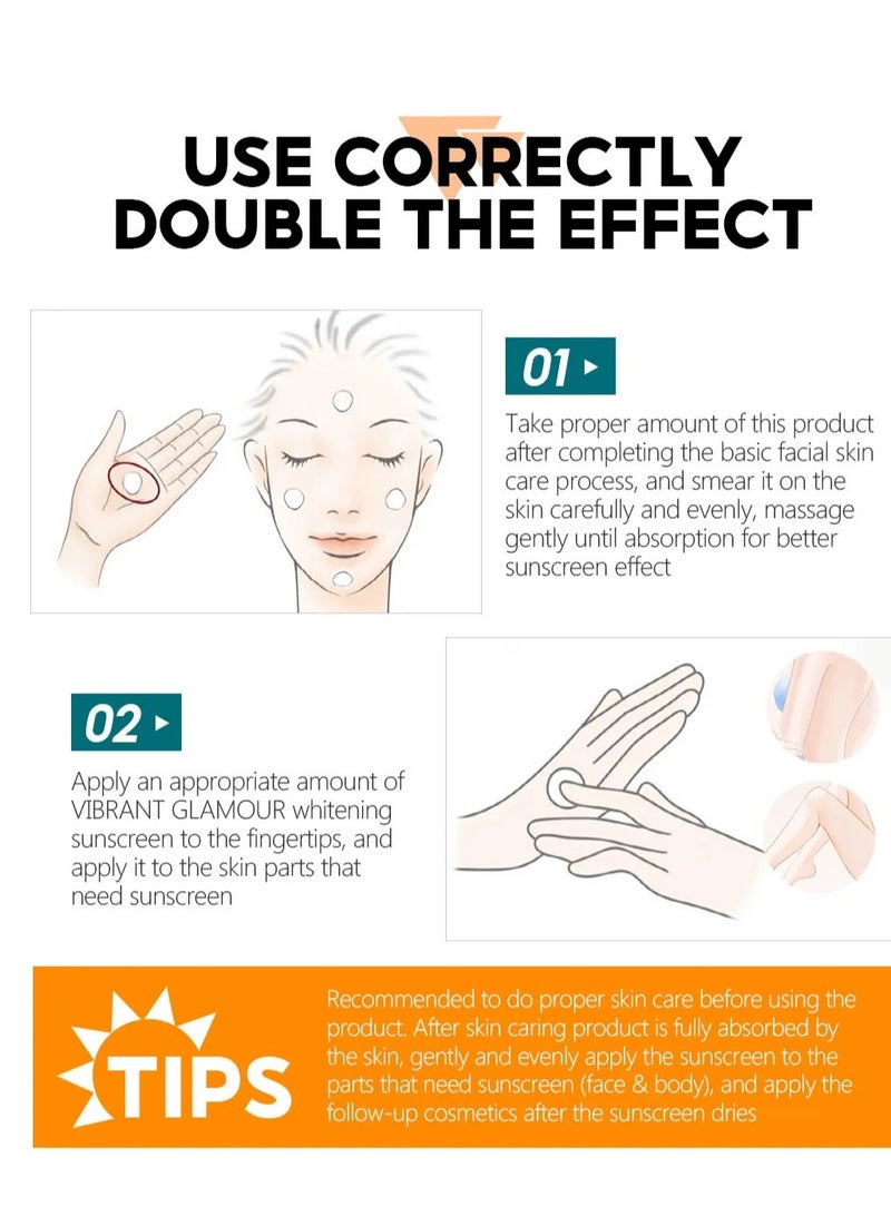 فايبرنت جلامور كريم واقي شمس فيبرانت غلامور SPF 50 PA+++ 50 جم حماية من أشعة الشمس تفتيح مقاوم للتجاعيد التحكم بالدهون مناسب لجميع أنواع البشرة للاستخدام اليومي - Image 4