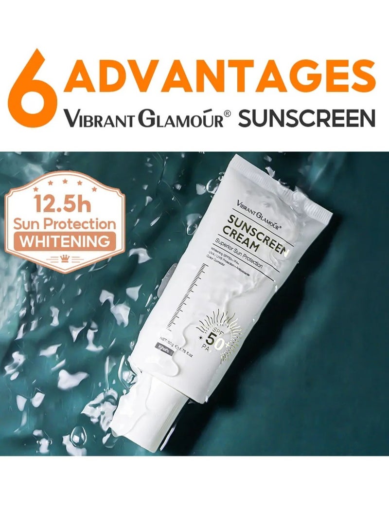 فايبرنت جلامور كريم واقي شمس فيبرانت غلامور SPF 50 PA+++ 50 جم حماية من أشعة الشمس تفتيح مقاوم للتجاعيد التحكم بالدهون مناسب لجميع أنواع البشرة للاستخدام اليومي - Image 2