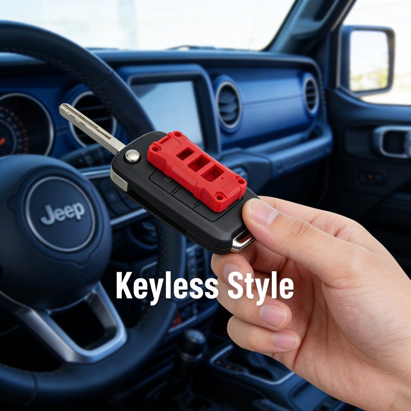 Jeep Wrangler JL Key Fob Case Cover 4PCS Red ABS Plastic Replacement Easy Install - Image 4