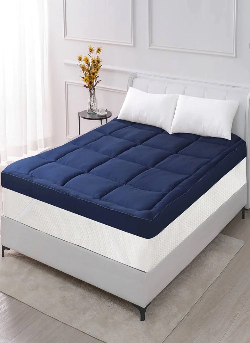 Blueberry Heavy Fill Mattress Topper 10cm Thick Elastic Corner Strap 140x200cm  - Image 1