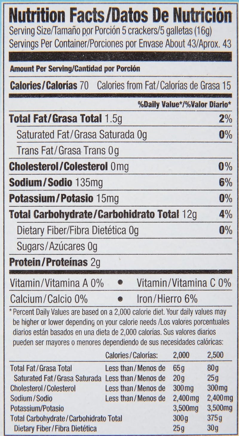 Premium Original Saltine Crackers - Family Size 6 Packs Topped with Sea Salt, 24 oz - Image 2