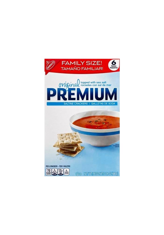 Premium Original Saltine Crackers - Family Size 6 Packs Topped with Sea Salt, 24 oz - Image 4