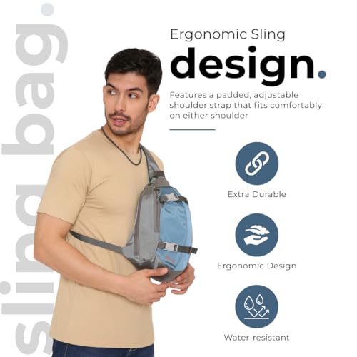 Tressential Sling Bag for Men Women | Cross Body Stylish Bag for Travel, Hiking, College, Camping | Chest Bag | Shoulder Bag (BlueAsh) - Image 2