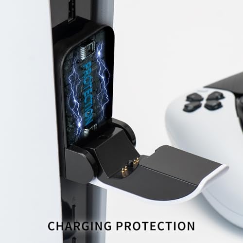 NiTHO Mini Foldable Charger for PS5 Console, Compatible with PS5 and PS5 Edge Controllers, USB-C Vertical Charging Base for PlayStation 5 First Edition (2020 Model Only) - Image 4