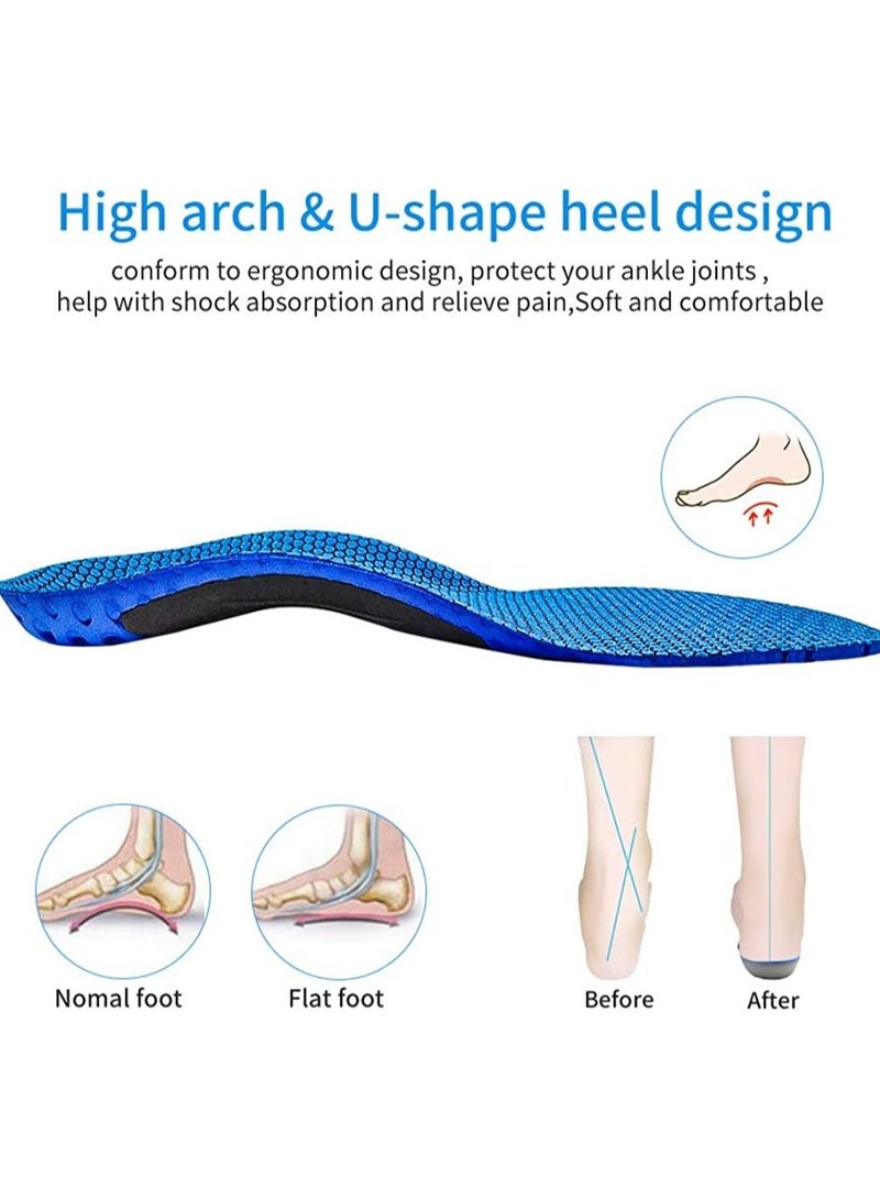 SYOSI Orthotic Insole High Arch Foot Support Soft Medical Functional insoles Insert for Severe Flat Feet Plantar Fasciitis Pain Valgus Man And Woman L: 45-47 30.5CM - Image 2
