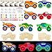 LARDUX Monster Truck Party Favors 24PCS DIY Wooden Arts Crafts Painting Kit for Kids Glow in The Dark Party Favors Family Crafts Birthday Party Christmas Gifts Toys for Boys Girls - Image 4