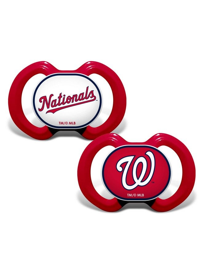 Baby Fanatic BabyFanatic Pacifier 2-Pack - MLB Washington Nationals - Officially Licensed League Gear - Image 1