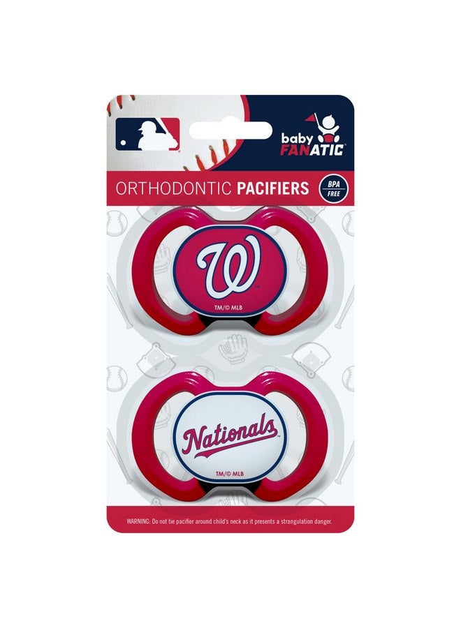 Baby Fanatic BabyFanatic Pacifier 2-Pack - MLB Washington Nationals - Officially Licensed League Gear - Image 3