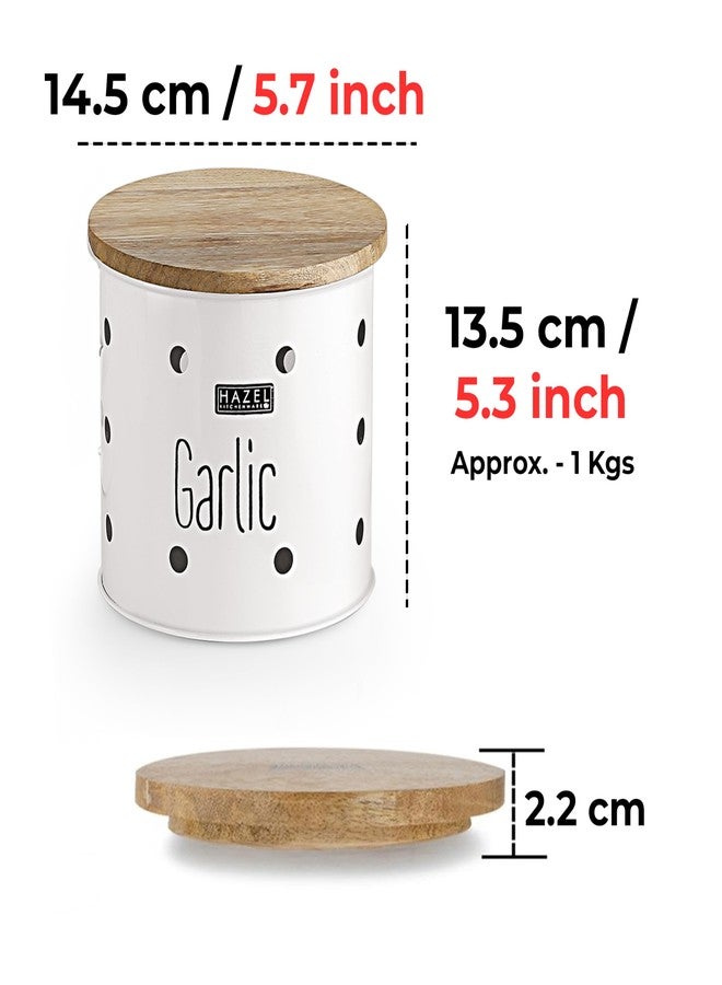 HAZEL Garlic Storage Container for Kitchen | Garlic Container for Storage, White, 1 kg apx. - Image 4