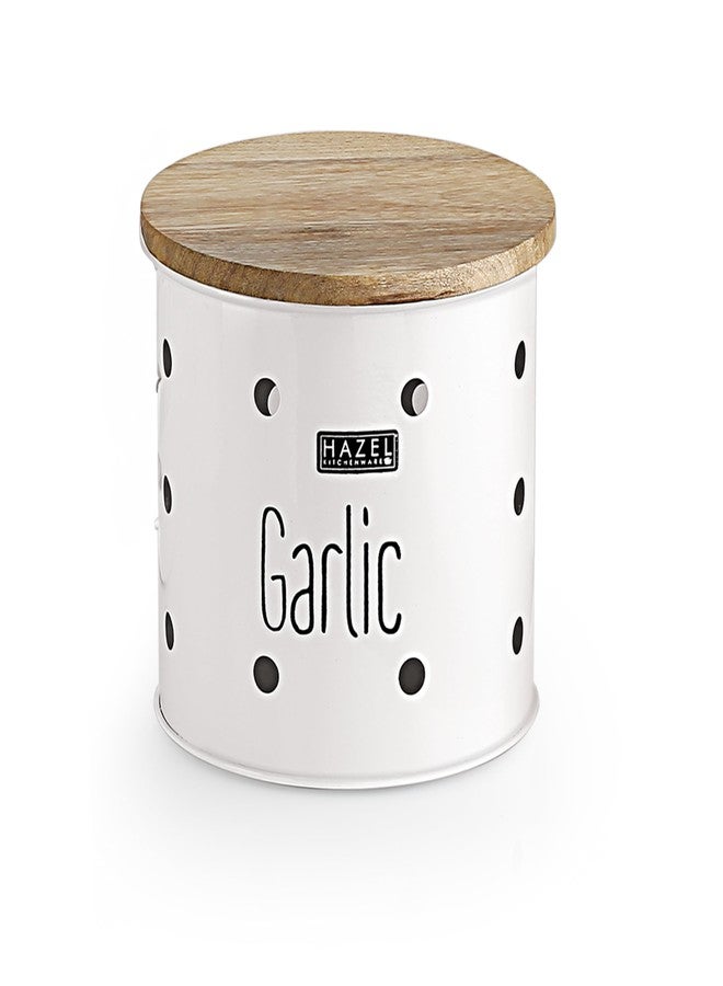 HAZEL Garlic Storage Container for Kitchen | Garlic Container for Storage, White, 1 kg apx. - Image 1