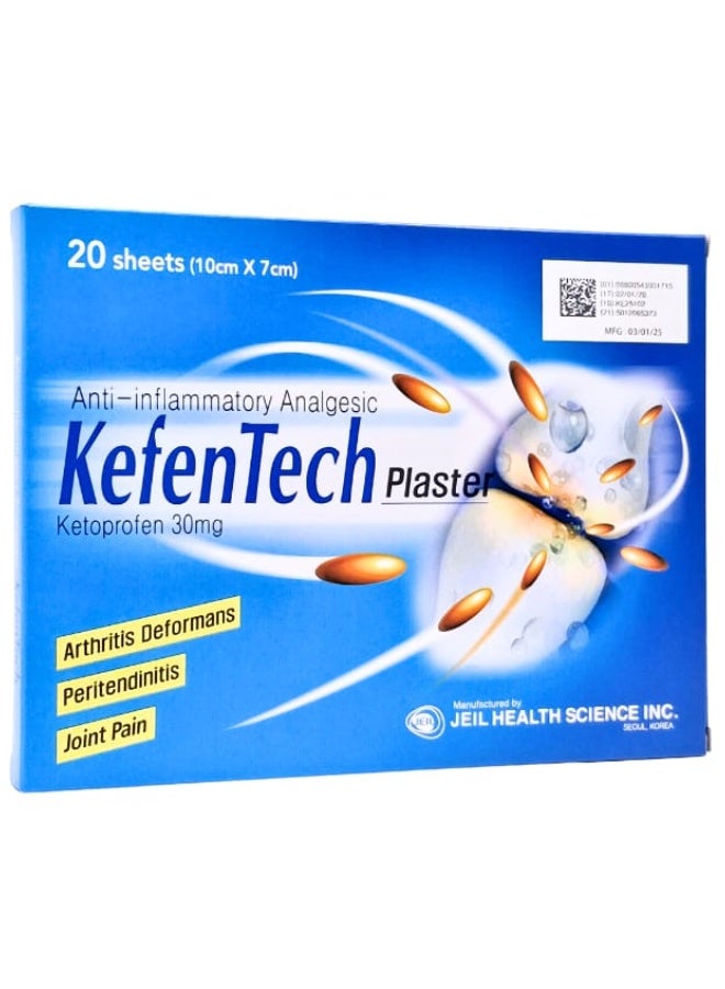 KEFENTECH Ketoprofen 30mg Plaster 20’s – Anti-Inflammatory Pain Relief Patch