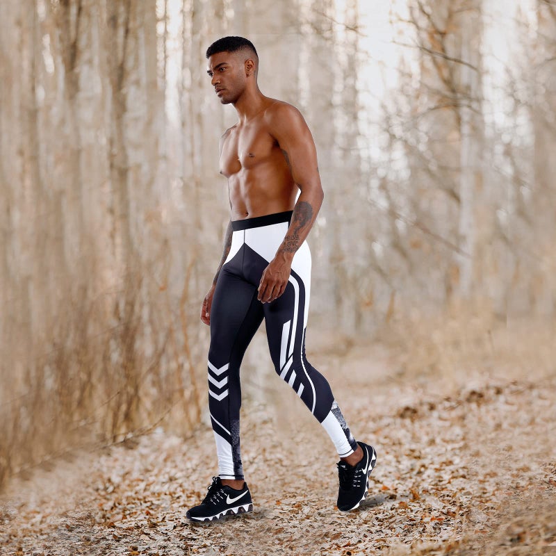 OEBLD Compression Pants Men UV Blocking Running Tights 1 or 2 Pack Gym Yoga Leggings for Athletic Workout - Image 3