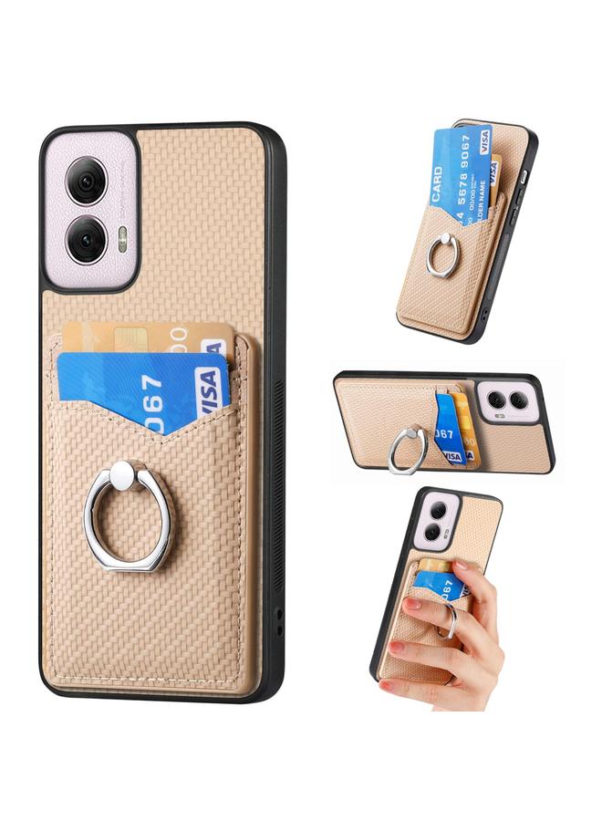 إيروريكس جراب لهاتف Motorola Moto G Power 5G 2024، جراب محفظة من ألياف الكربون مع حلقة للبطاقات - Image 1