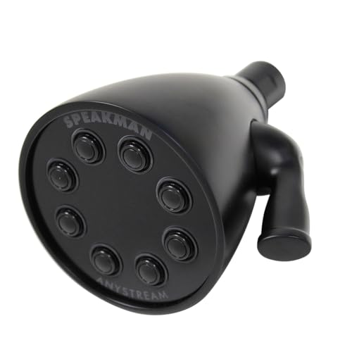Speakman S-2251-MB Signature Icon Anystream High Pressure Adjustable Solid Brass Shower Head, 2.5 GPM, Matte Black - Image 1