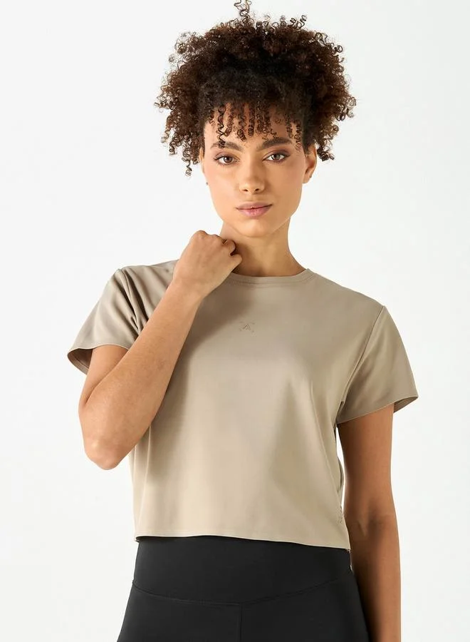 ADOT by Splash Crew Neck Crop T-shirt with Short Sleeves