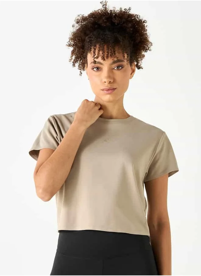 ADOT Crew Neck Crop T-shirt with Short Sleeves