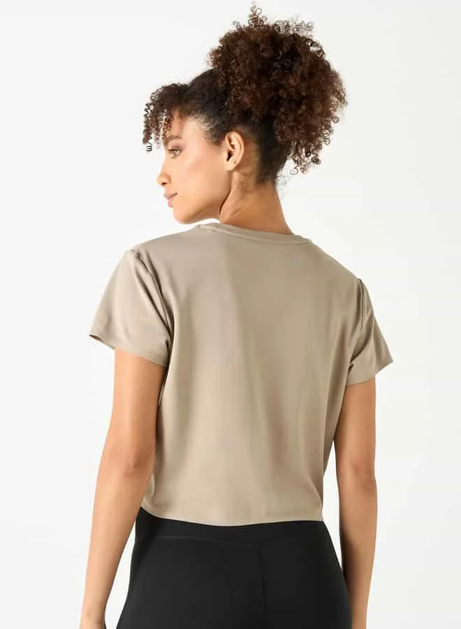 ADOT by Splash Crew Neck Crop T-shirt with Short Sleeves