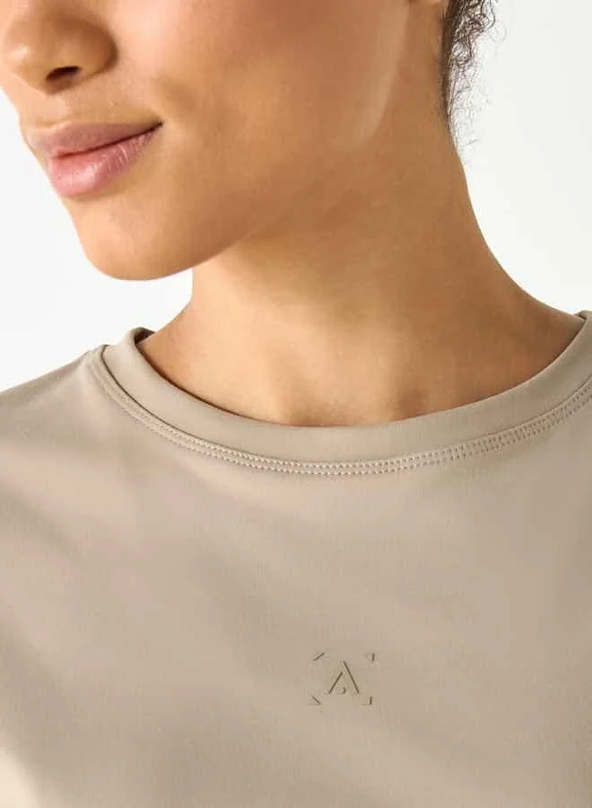 ADOT by Splash Crew Neck Crop T-shirt with Short Sleeves