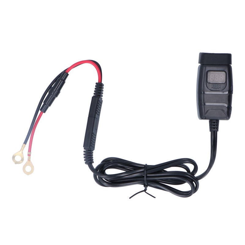 WUPP Motorcycle USB Charger Dual Output Fast Charge Handlebar Power Supply Socket - Digital Voltmeter DC 6-30V with Waterproof Cover for Outdoor Use - Image 2