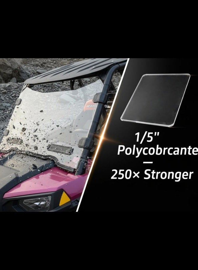 A & Utv Pro Front Full Windshield Compatible With Polaris 2014-2018 Rzr 1000 / Xp 1000/ 4 1000, Turbo , 2015-2019 900 S Eps Windshield，Tough Hard Accessories, Polycarbonate - Image 2
