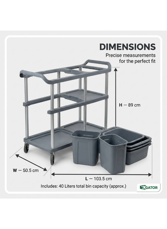 Gator Heavy-Duty Multi-Function Plastic Restaurant Service Trolley | Commercial Food & Beverage Cart | China - Image 3