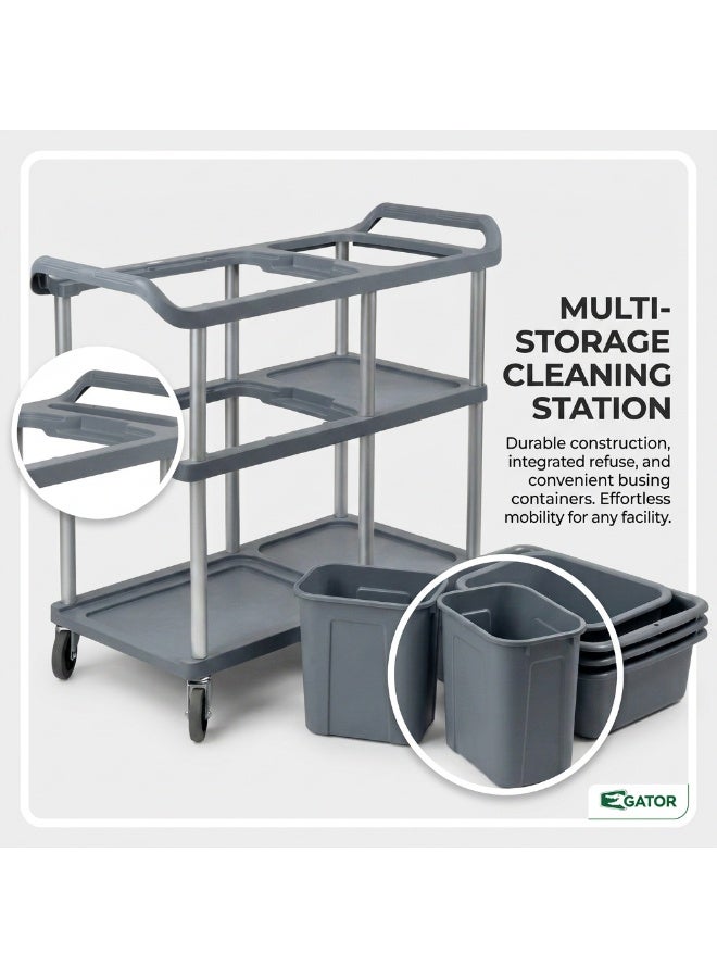 Gator Heavy-Duty Multi-Function Plastic Restaurant Service Trolley | Commercial Food & Beverage Cart | China - Image 4