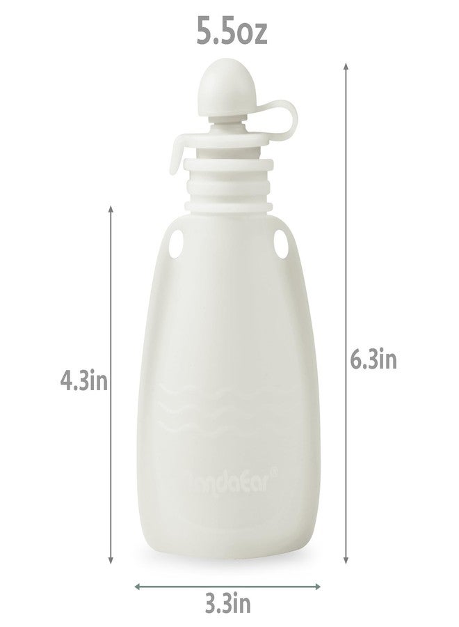 PandaEar 3 Pack Silicone Baby Food Pouches, Reusable Squeeze Pouches for Toddler with 3 Silicone Puree Feeder Spoon, BPA-Free Silicone Refillable Infant Food Storage, 5.5 oz (Light Tan&Walnut&Grey) - Image 4