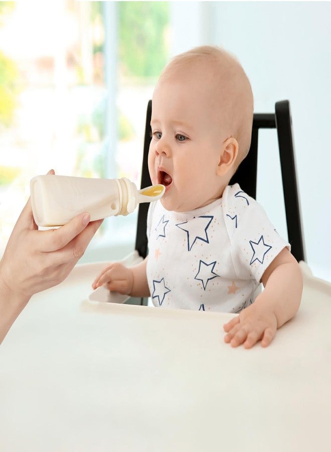 PandaEar 3 Pack Silicone Baby Food Pouches, Reusable Squeeze Pouches for Toddler with 3 Silicone Puree Feeder Spoon, BPA-Free Silicone Refillable Infant Food Storage, 5.5 oz (Light Tan&Walnut&Grey) - Image 2