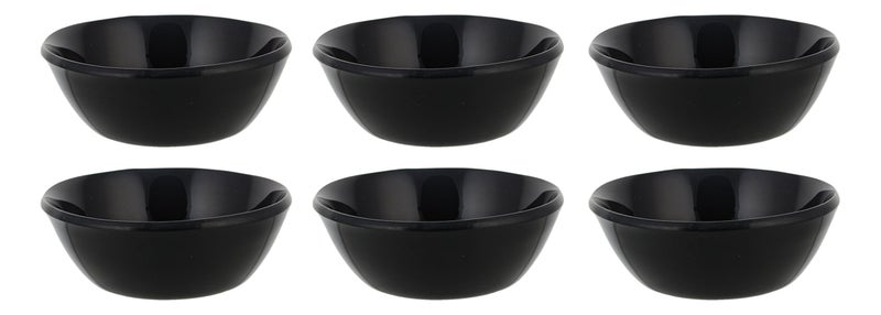 BARCROCK Acrylic Chutney and Serving Bowl for Stylish and Practical, 95ml Pack of 6 (8.5 CM, Black-BRM101-B) - Image 1