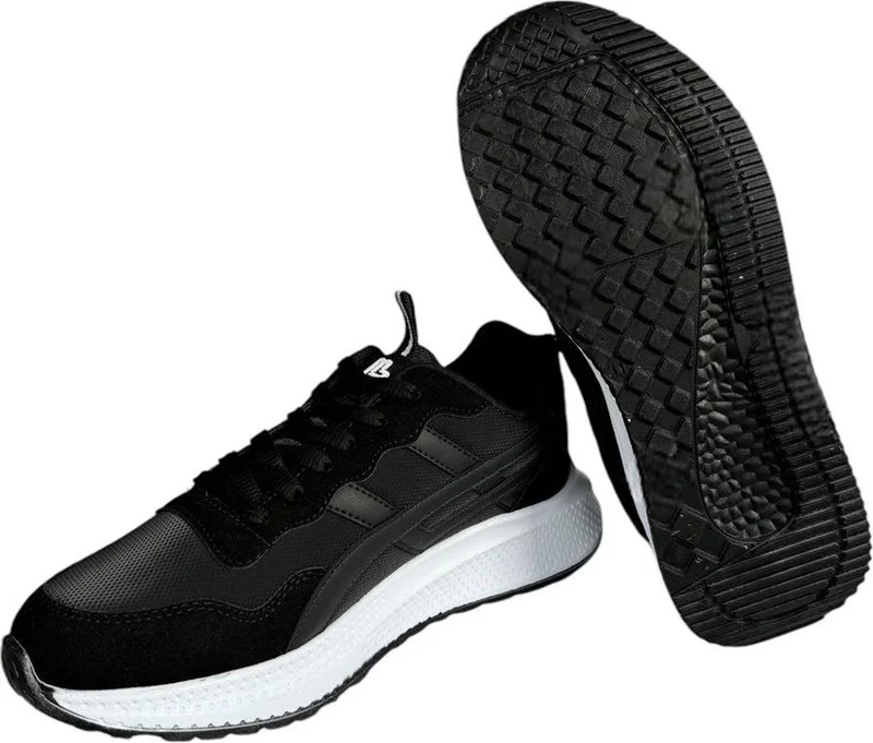 Liger Men's Comfort Light Sole Sneakers Black - Black