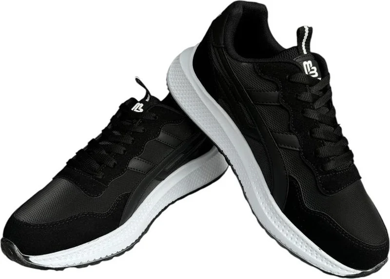 Liger Men's Comfort Light Sole Sneakers Black - Black