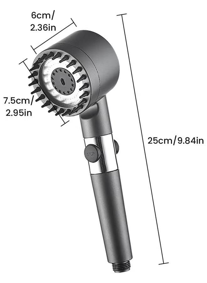 رأس دش معزز، فلتر قوي، دش حمام، سخان مياه، حوض استحمام، دش مطري، مجموعة حمامات الشمس، رأس دش محمول، رأس دش عالي الضغط، مجموعة رأس دش، رأس دش بفلتر مع خرطوم 60 بوصة، حامل، حشية مطاطية، مع ثلاثة فلاتر - Image 4