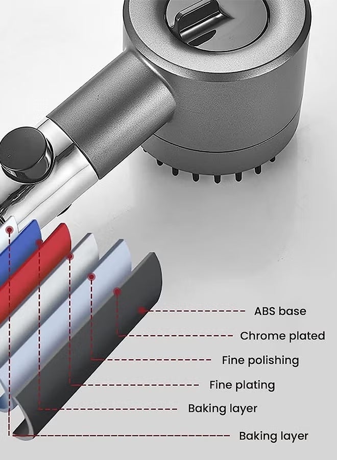 رأس دش معزز، فلتر قوي، دش حمام، سخان مياه، حوض استحمام، دش مطري، مجموعة حمامات الشمس، رأس دش محمول، رأس دش عالي الضغط، مجموعة رأس دش، رأس دش بفلتر مع خرطوم 60 بوصة، حامل، حشية مطاطية، مع ثلاثة فلاتر - Image 3