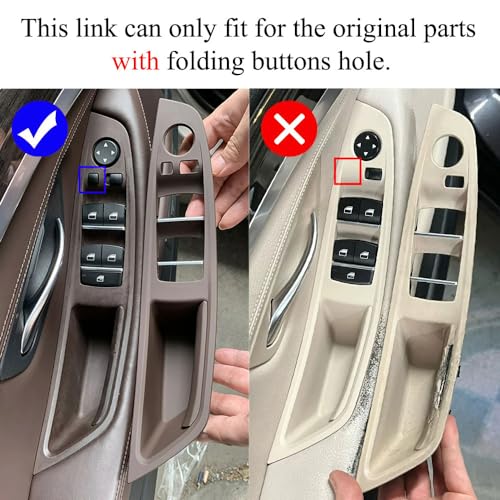 Goodithy Driver Door Handle Window Lift Switch Cover Front Left Armrest Door Pull Handle Panel Trim Replacement for BMW 5 Series F10 F11 520i 523i 525i 528i 535i 20102017 Creamy - Image 3
