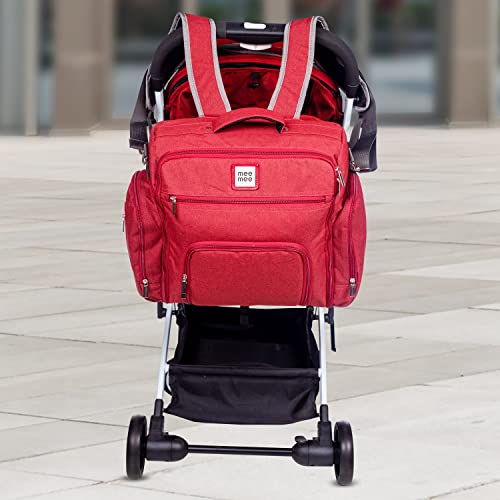Mee Mee Nursing Diapers Bag |Adjustable Strap,Water &Stain Resistant BackPack |Spacious Bag With Multi Pockets for Keeping Milk Bottle Attached Diaper Changing Mat |All Baby Essentials In1 Bag(Maroon) - Image 5