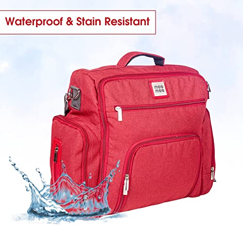 Mee Mee Nursing Diapers Bag |Adjustable Strap,Water &Stain Resistant BackPack |Spacious Bag With Multi Pockets for Keeping Milk Bottle Attached Diaper Changing Mat |All Baby Essentials In1 Bag(Maroon) - Image 2