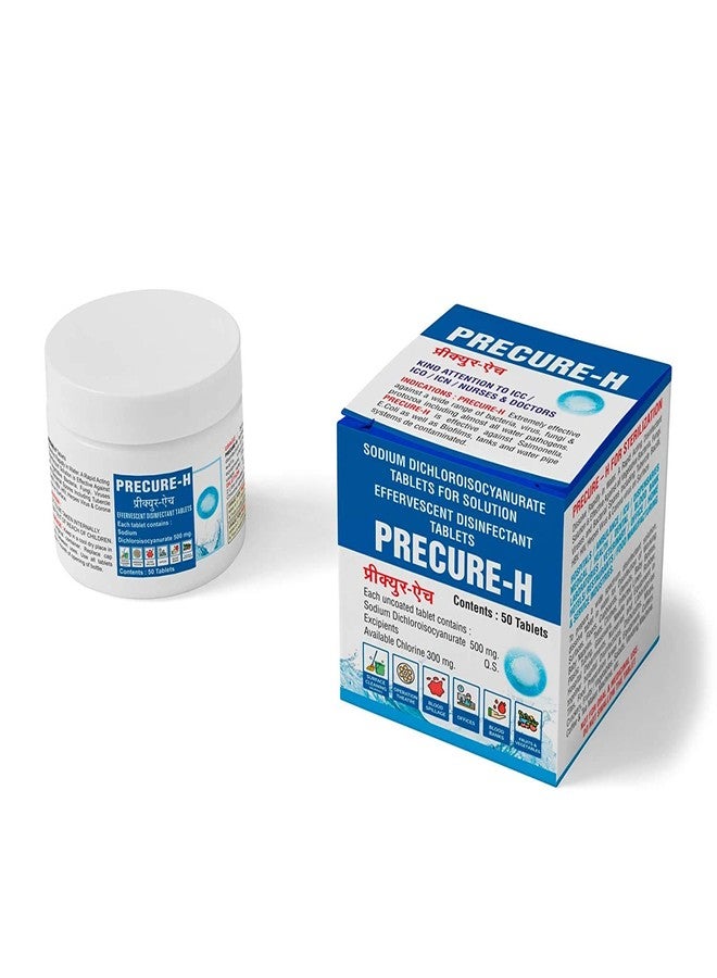 Bactafree Precure-H Disinfectant Sanitizing Tablets for Surface & Objects | Multipurpose Tablet for Home/Office/Hospital - Kitchen, Bathroom and Floor Cleaner, Personal Hygiene - 50 Tablets - Image 1