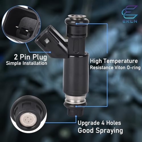 EKLN 12580426 Fuel Injectors Fit for Chevy Avalanche 1500 Silverado 1500 2500 Tahoe Suburban 1500 GMC Sierra 1500 Yukon XL 1500 V8 5.3L Flex Engine 4 Hole Replaces OE# 25326903 217-1626 88894361 - Image 3