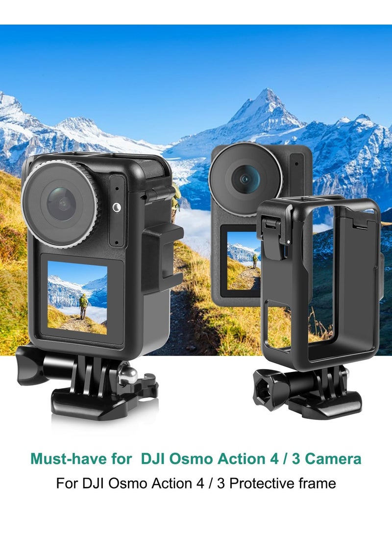 SYOSI Heat Dissipation Bracket Protective Frame for DJI Action 4, for DJI Action 3 Camera Accessories, Vlogging Camera Cage with Movable Base and Short Screw for Video Light Microphone  - Image 2