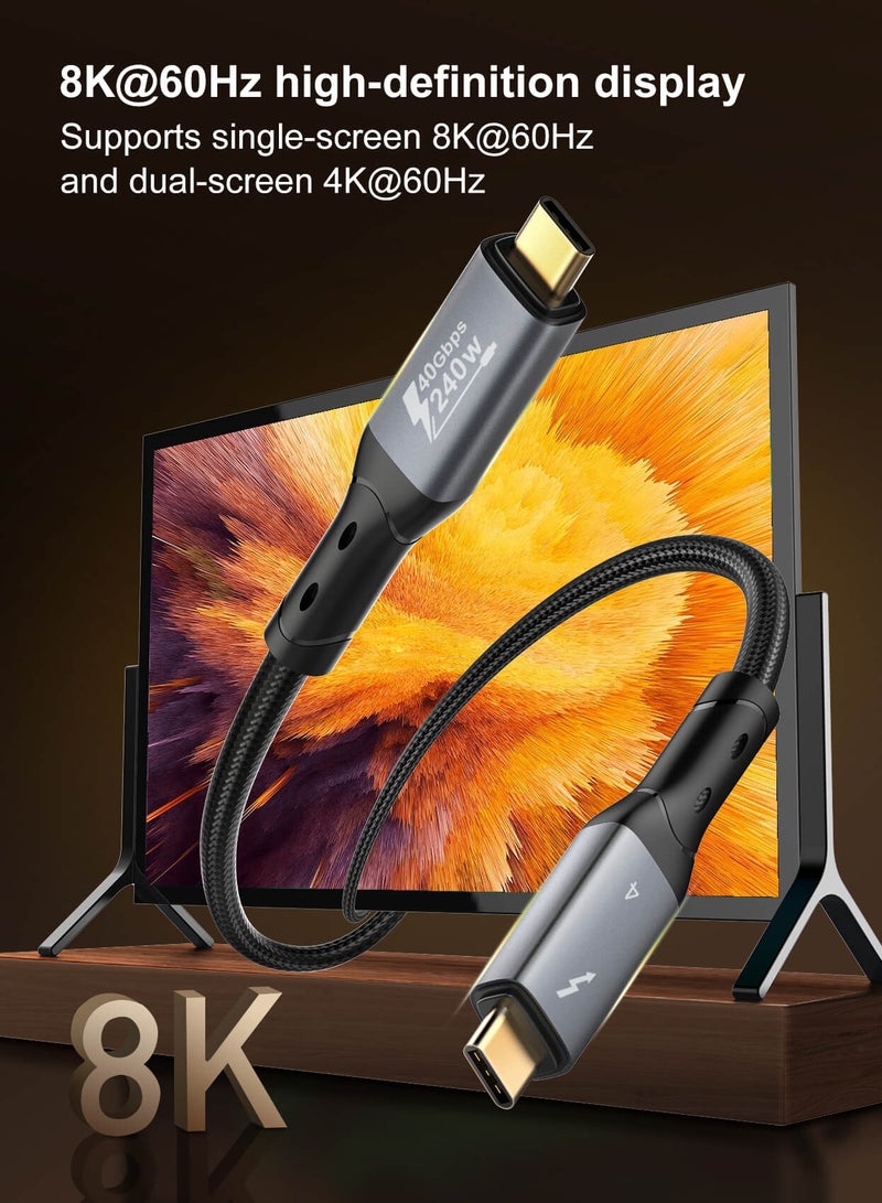 كابل بيانات شحن سريع 240 واط، كابل USB C من النوع C بسرعة نقل بيانات 10 جيجابت في الثانية بدقة 4K عند 60 هرتز، مخرج فيديو USB C 3.2 لأجهزة iPhone 16 15 Pro Series Laptop iPad MacBook Pro Air Matebook iPad - Image 1