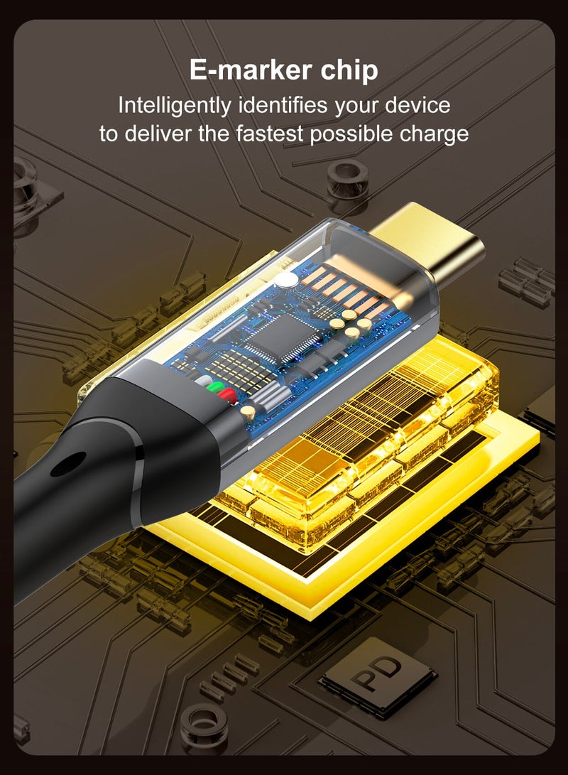 كابل بيانات شحن سريع 240 واط، كابل USB C من النوع C بسرعة نقل بيانات 10 جيجابت في الثانية بدقة 4K عند 60 هرتز، مخرج فيديو USB C 3.2 لأجهزة iPhone 16 15 Pro Series Laptop iPad MacBook Pro Air Matebook iPad - Image 3