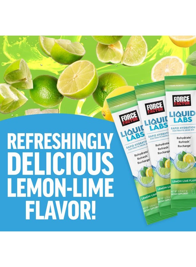 FORCE FACTOR Liquid Labs Electrolytes Powder Packets—Lemon Lime—Hydration Packets to Make Electrolyte Water with 5 Essential Electrolytes, Vitamins, Minerals, and Antioxidants, 20 Stick Packs - Image 3